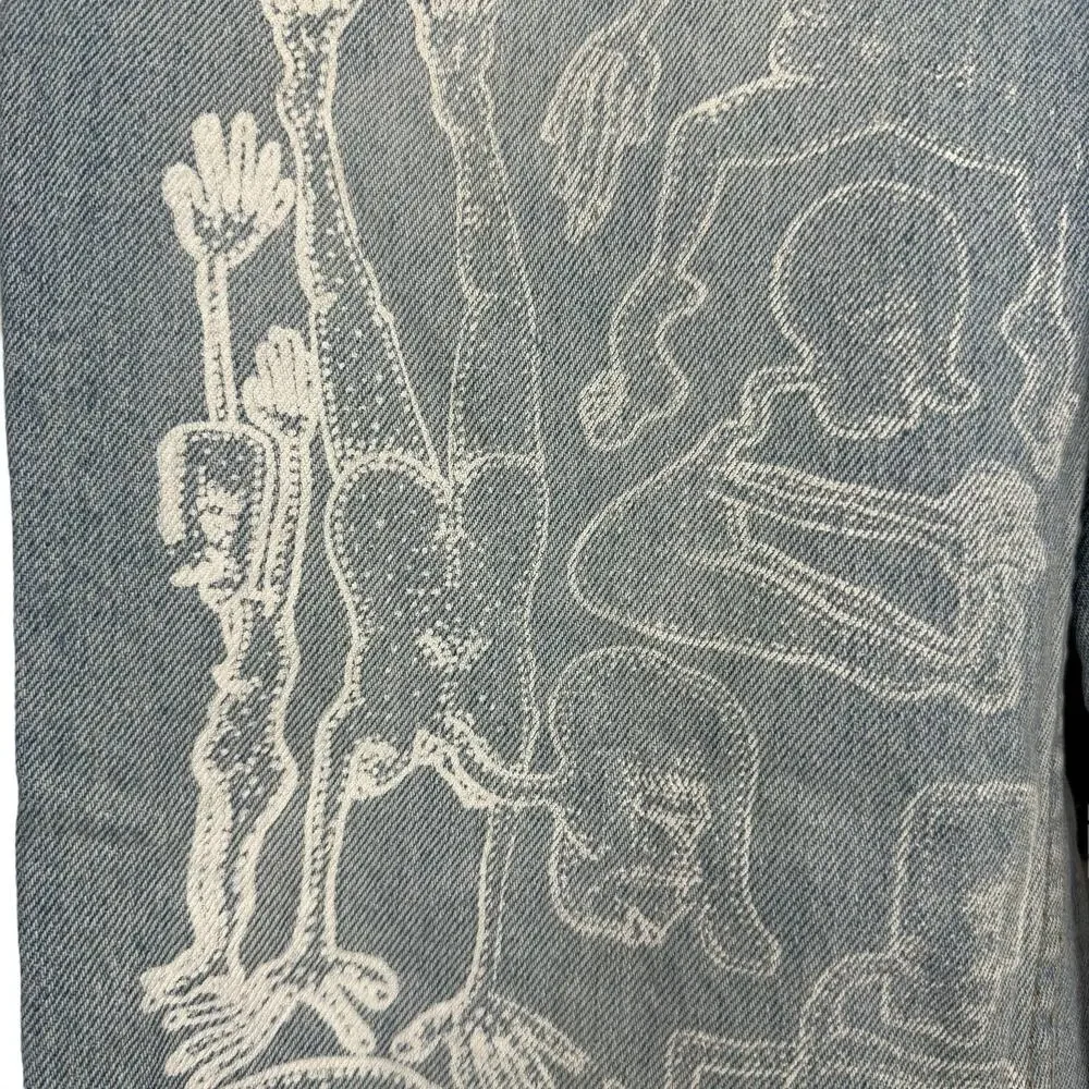 Aeropostale Jeans Womens 10 90's Baggy Light Wash Blue Denim Custom Graphic - Picture 6 of 16